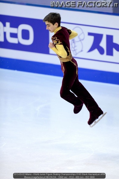 2013-03-02 Milano - World Junior Figure Skating Championships 0143 Slavik Hayrapetyan ARM.jpg